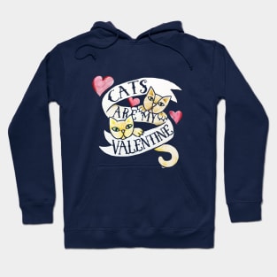 Cats are my Valentine Hoodie